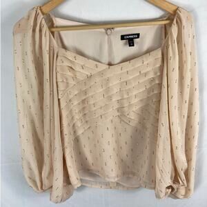 Express Gold Print Flow Blouse Size XS